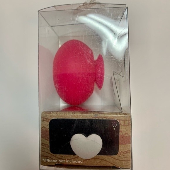 Pink Heart Mobile Phone Stand w/ Cable Winder - Picture 5 of 6